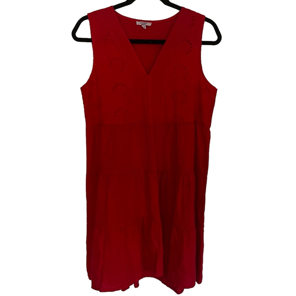 Rosemarine Dress Women’s Small Red Lightweight Eyelet Shift Dress Cottagecore